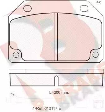 R Brake RB0246 - Тормозные колодки, дисковые, комплект www.autospares.lv