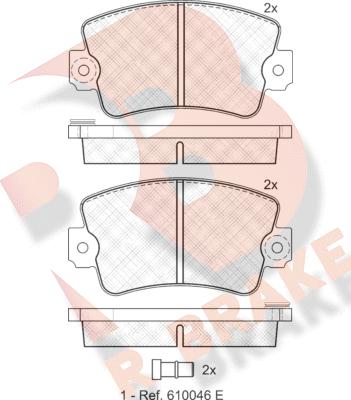 R Brake RB0257 - Тормозные колодки, дисковые, комплект www.autospares.lv