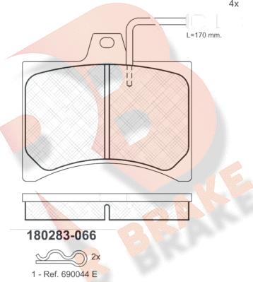 R Brake RB0283 - Bremžu uzliku kompl., Disku bremzes autospares.lv