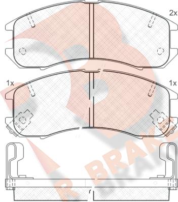 R Brake RB0795 - Тормозные колодки, дисковые, комплект www.autospares.lv