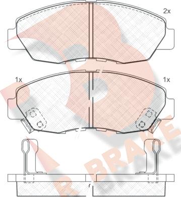 R Brake RB0797 - Bremžu uzliku kompl., Disku bremzes www.autospares.lv