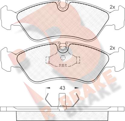 R Brake RB0758 - Bremžu uzliku kompl., Disku bremzes autospares.lv