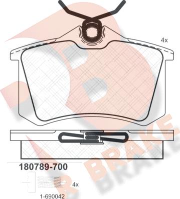 R Brake RB0789-700 - Brake Pad Set, disc brake www.autospares.lv