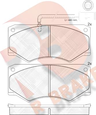 R Brake RB0731 - Bremžu uzliku kompl., Disku bremzes autospares.lv