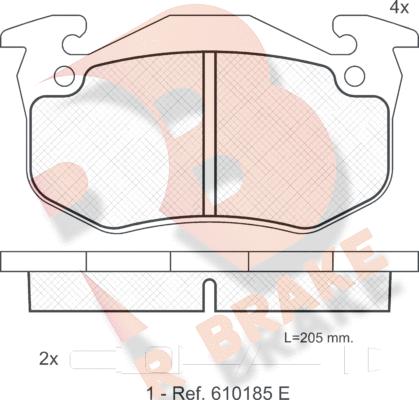 R Brake RB0723 - Bremžu uzliku kompl., Disku bremzes autospares.lv