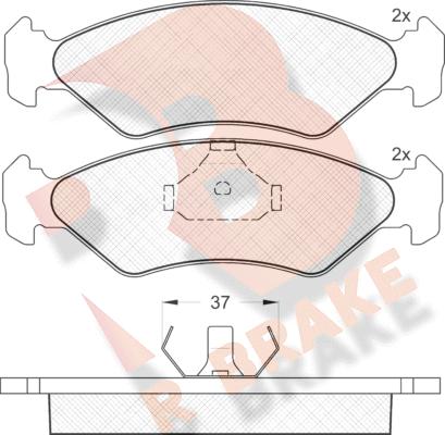 R Brake RB0776 - Bremžu uzliku kompl., Disku bremzes autospares.lv