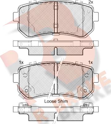 R Brake RB1955 - Bremžu uzliku kompl., Disku bremzes autospares.lv