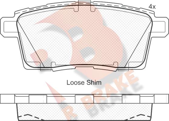 R Brake RB1963 - Тормозные колодки, дисковые, комплект www.autospares.lv