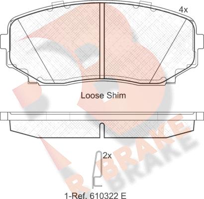 R Brake RB1962 - Bremžu uzliku kompl., Disku bremzes autospares.lv