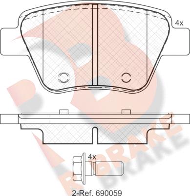 R Brake RB1967 - Тормозные колодки, дисковые, комплект www.autospares.lv