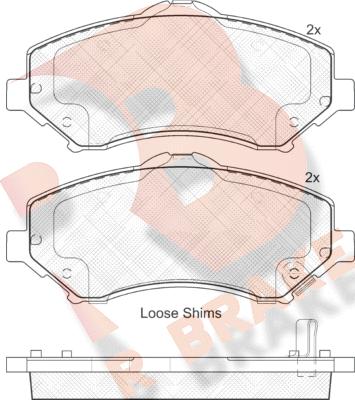 R Brake RB1908-201 - Bremžu uzliku kompl., Disku bremzes www.autospares.lv