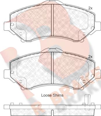 R Brake RB1908 - Bremžu uzliku kompl., Disku bremzes www.autospares.lv