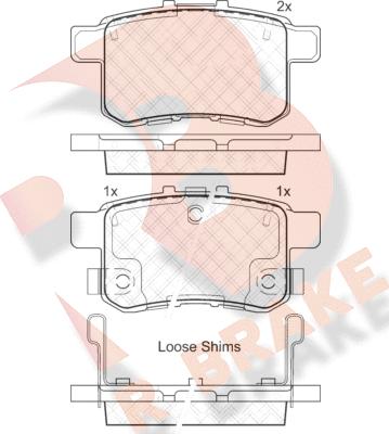 R Brake RB1907 - Bremžu uzliku kompl., Disku bremzes autospares.lv