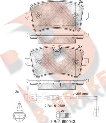 R Brake RB1986 - Тормозные колодки, дисковые, комплект www.autospares.lv