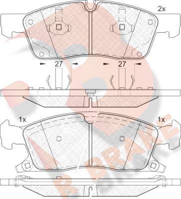 R Brake RB1988 - Bremžu uzliku kompl., Disku bremzes autospares.lv