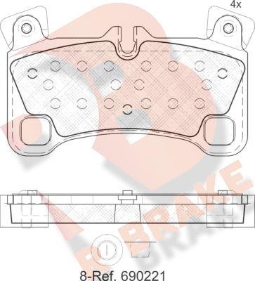 R Brake RB1922 - Bremžu uzliku kompl., Disku bremzes www.autospares.lv