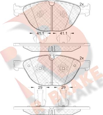 R Brake RB1973 - Bremžu uzliku kompl., Disku bremzes www.autospares.lv