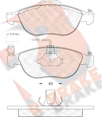 R Brake RB1446 - Brake Pad Set, disc brake www.autospares.lv