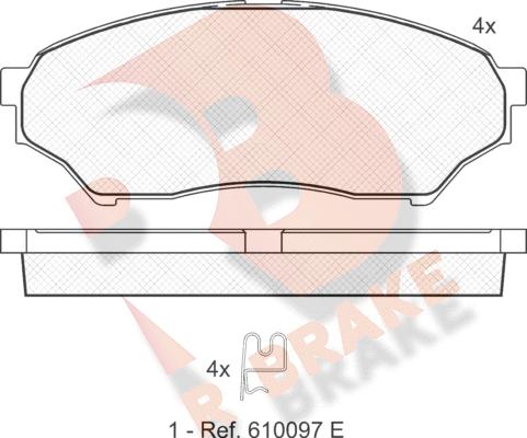 R Brake RB1443 - Bremžu uzliku kompl., Disku bremzes autospares.lv