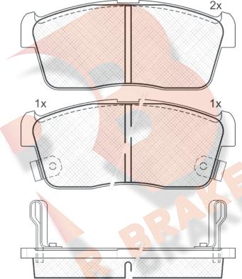 R Brake RB1452 - Тормозные колодки, дисковые, комплект www.autospares.lv