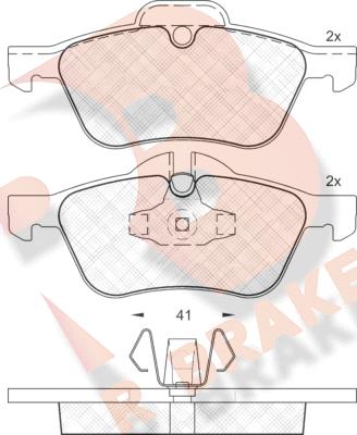 R Brake RB1434 - Bremžu uzliku kompl., Disku bremzes www.autospares.lv