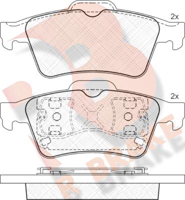 R Brake RB1433 - Bremžu uzliku kompl., Disku bremzes www.autospares.lv