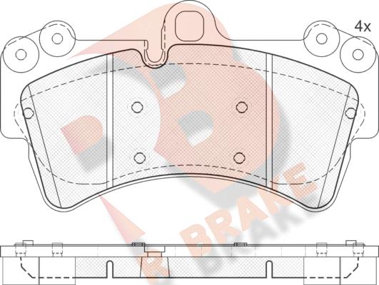 R Brake RB1595 - Bremžu uzliku kompl., Disku bremzes autospares.lv