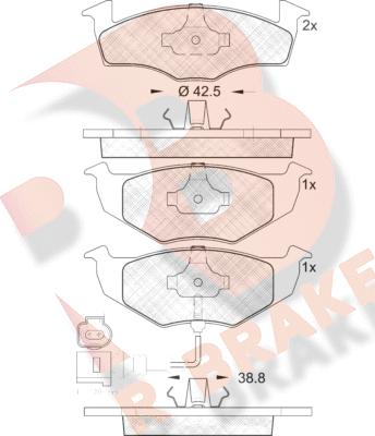 R Brake RB1590 - Тормозные колодки, дисковые, комплект www.autospares.lv