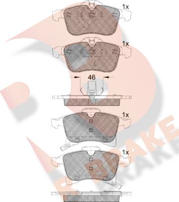 R Brake RB1592 - Bremžu uzliku kompl., Disku bremzes autospares.lv