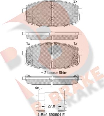 R Brake RB1540-208 - Тормозные колодки, дисковые, комплект www.autospares.lv