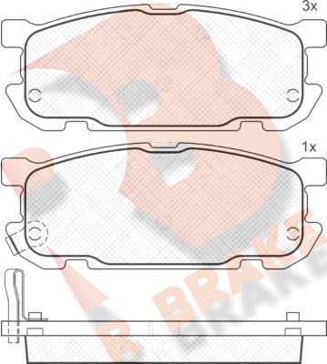 R Brake RB1541 - Bremžu uzliku kompl., Disku bremzes www.autospares.lv