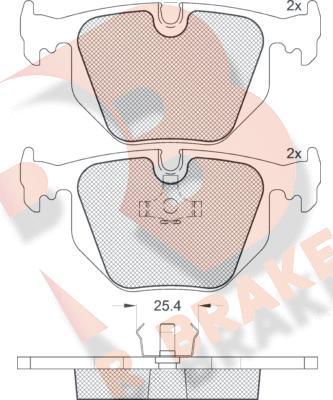 R Brake RB1548 - Bremžu uzliku kompl., Disku bremzes www.autospares.lv