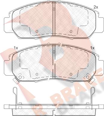 R Brake RB1543 - Тормозные колодки, дисковые, комплект www.autospares.lv