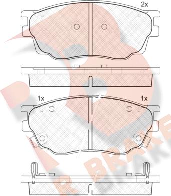 R Brake RB1542 - Bremžu uzliku kompl., Disku bremzes autospares.lv