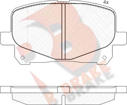 R Brake RB1555 - Bremžu uzliku kompl., Disku bremzes autospares.lv