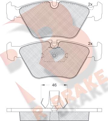 R Brake RB1550 - Bremžu uzliku kompl., Disku bremzes autospares.lv