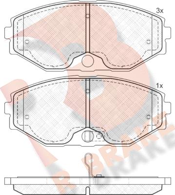 R Brake RB1569 - Тормозные колодки, дисковые, комплект www.autospares.lv