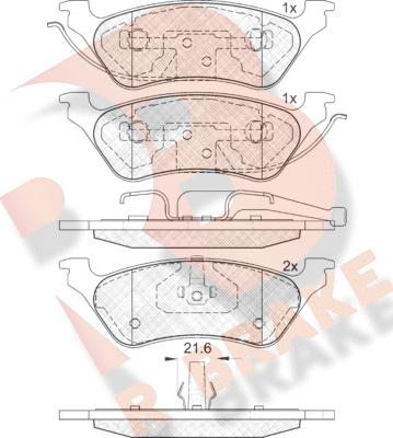 R Brake RB1564 - Bremžu uzliku kompl., Disku bremzes www.autospares.lv