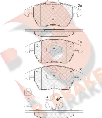 R Brake RB1567 - Bremžu uzliku kompl., Disku bremzes autospares.lv