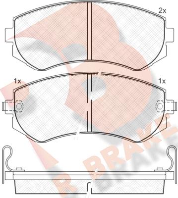 R Brake RB1517 - Bremžu uzliku kompl., Disku bremzes autospares.lv