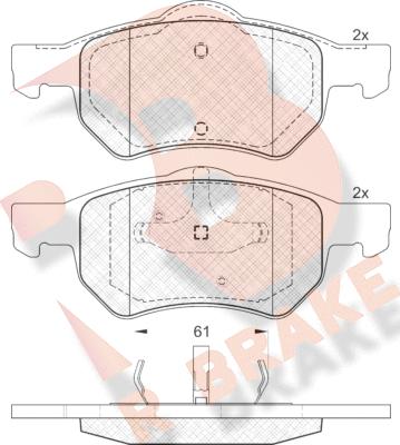 R Brake RB1586 - Bremžu uzliku kompl., Disku bremzes autospares.lv