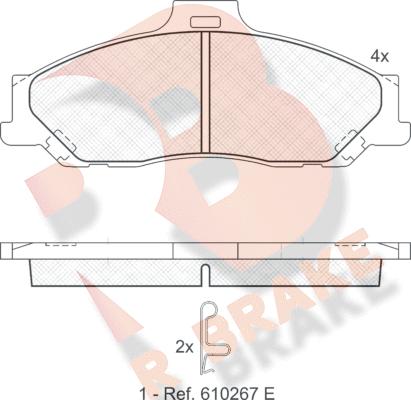 R Brake RB1580 - Bremžu uzliku kompl., Disku bremzes autospares.lv