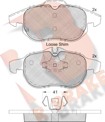 R Brake RB1536-400 - Тормозные колодки, дисковые, комплект www.autospares.lv