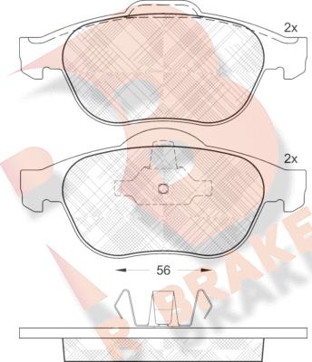 R Brake RB1533 - Bremžu uzliku kompl., Disku bremzes autospares.lv