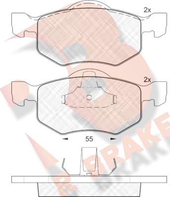 R Brake RB1532 - Bremžu uzliku kompl., Disku bremzes autospares.lv