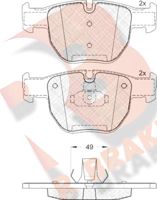 R Brake RB1574 - Bremžu uzliku kompl., Disku bremzes www.autospares.lv