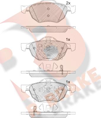 R Brake RB1695 - Bremžu uzliku kompl., Disku bremzes www.autospares.lv