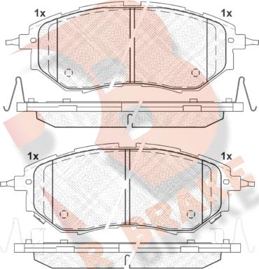 R Brake RB1697 - Bremžu uzliku kompl., Disku bremzes www.autospares.lv