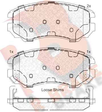 R Brake RB1644 - Bremžu uzliku kompl., Disku bremzes www.autospares.lv