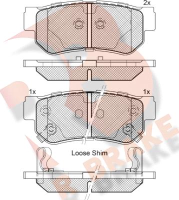 R Brake RB1645 - Bremžu uzliku kompl., Disku bremzes autospares.lv